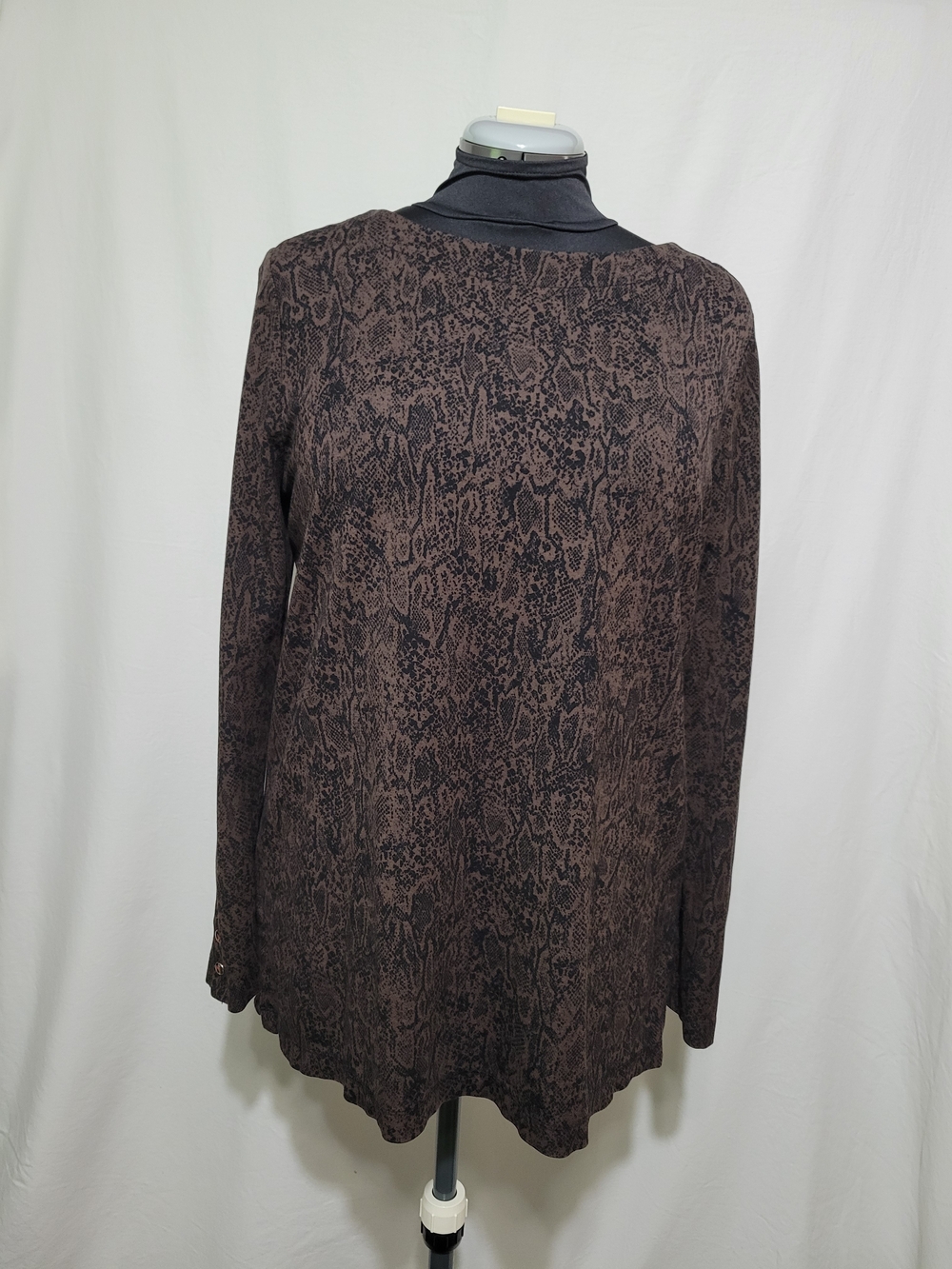 Chico's Dark Brown Animal-Print Top